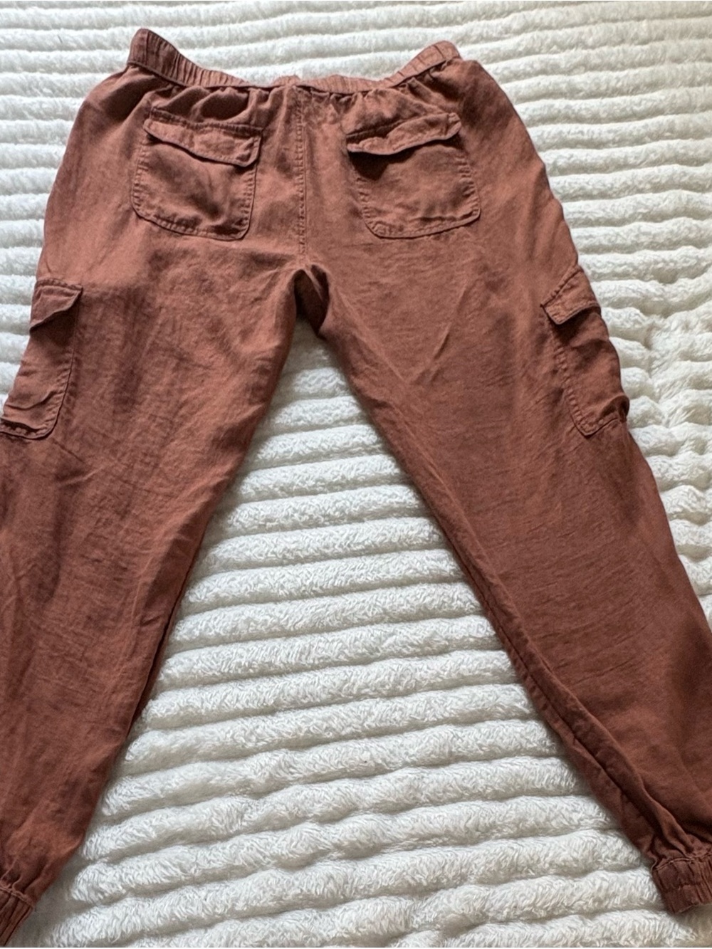 Nicole Miller New York 100% Linen Cargo Jogger Pants - Picture 2 of 8
